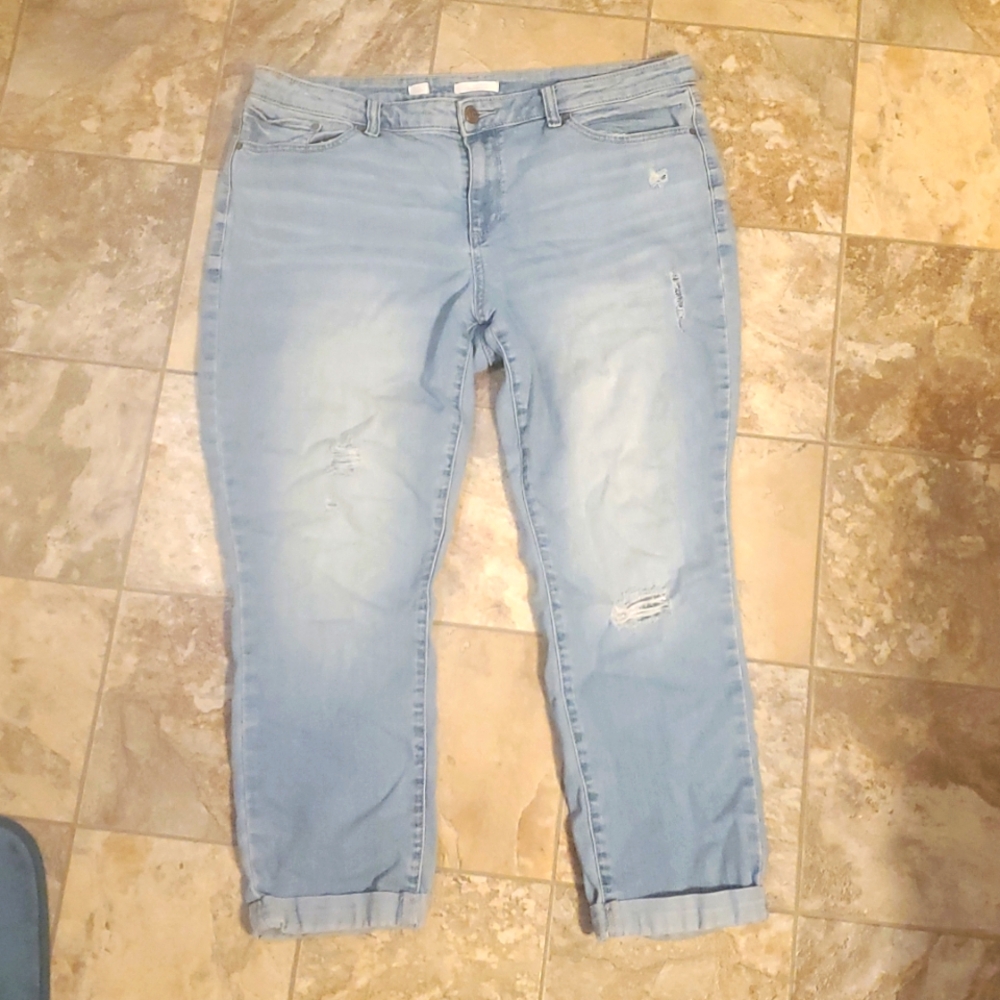 Lauren Conrad Distressed Women's Jeans; Light Blue; 14/16